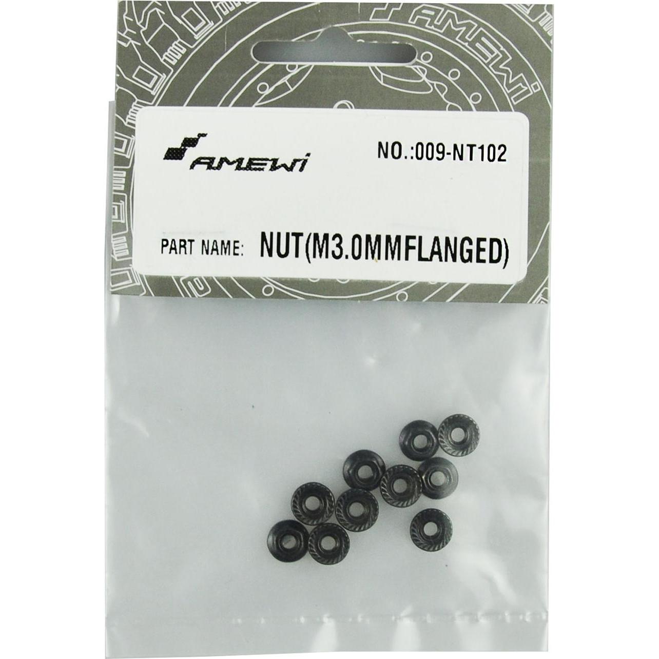 Amewi, Dadi + Rondelle, NT102 Dado M3 con flangia 10 pezzi, EVO-X 6000