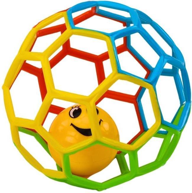 Actual product image Lean Toys Ein Gummiball mit bunter Rassel