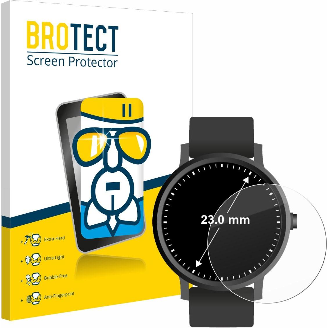 BROTECT AirGlass Panzerglasfolie, Smartwatch Schutzfolie, Transparent