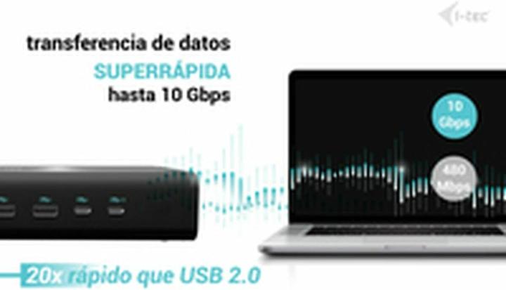 Produktbild i-tec Universal 6x 4K Display DS 6x4K 2xDP 2xHDMI 2xUSB-C 1xGLAN 2xUSB-C Gen.2 4xUSB 3.2 1xAudio/Mic (USB-C)