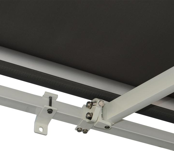 Immagine prodotto Swisshandel24 elektrische Markise Gelenkarmmarkise Kurbel inkl. Fernbedienung Alu Grau 5x3m (4.95 m)