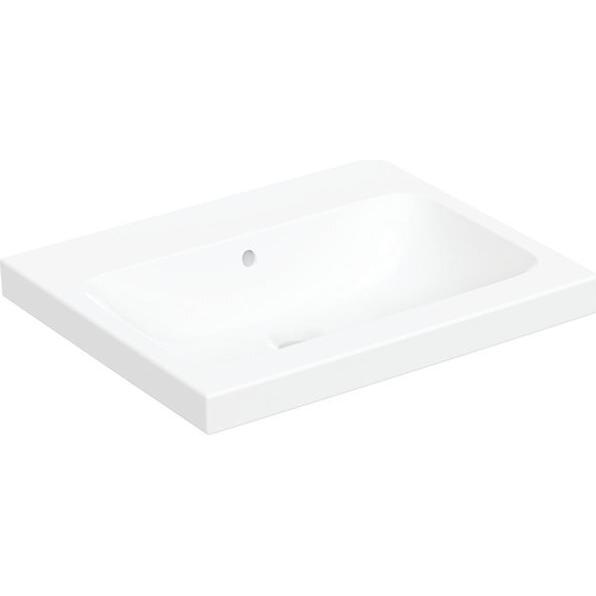 Geberit, Waschbecken, iCon Light Aufsatzwaschtisch, 60 cm x 48 cm, ohne Hahnloch, mit Überlauf,501847 (160 mm, 600 mm)