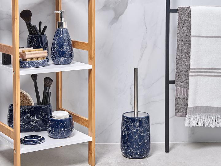 Actual product image Beliani Bathroom set 6-piece ceramic blue ANTUCO