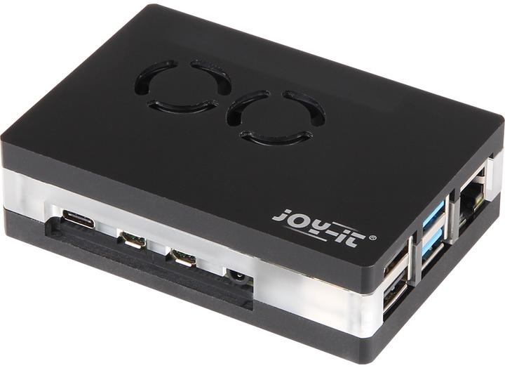 Actual product image Joy-it Acrylic case with fan for Raspberry Pi 4