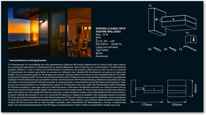 Actual product image Ledvance Endura Classic Spot Square (GX53, IP44)