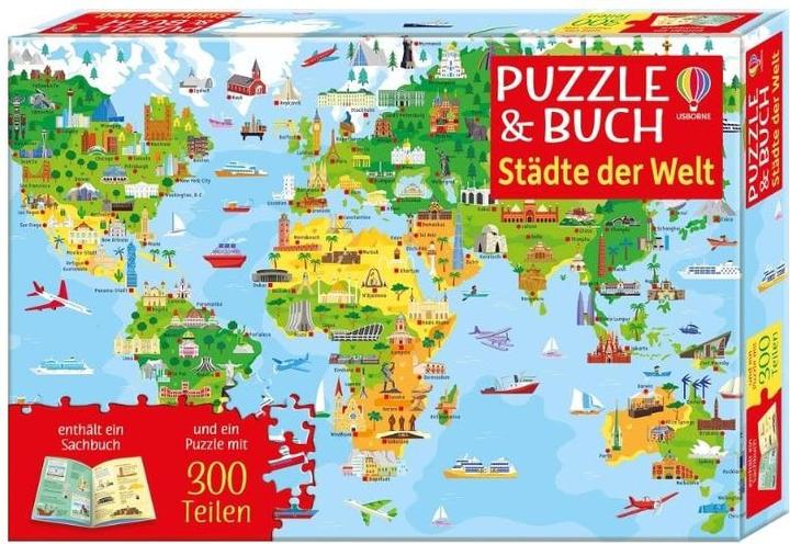 Actual product image Puzzle & Book: Cities of the World (300 pieces)