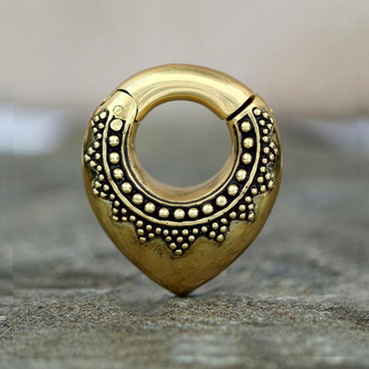 Produktbild Star Piercing Ohrgewicht Segmentring klappbar gepunktet (Messing)