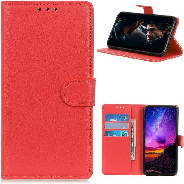 Thumbnail - MU Classic Litchi Leder Bookcover Series (Samsung Galaxy A42 5G), Smartphone Hülle, Rot