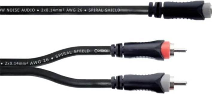Produktbild Cordial 14889 Klinke / Cinch Audio Y-Adapter (1x Klinkenbuchse 3.5 mm - 2x Cinch (0.30 m, Cinch Kabel)
