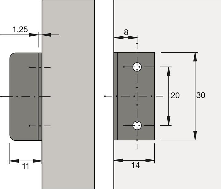 Productafbeelding Hettich Stopbeugel type 3011 staal (Hoekhoek, 100 Pcs.)