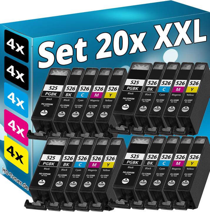 Produktbild Druckfuxx 20x TINTE PATRONEN für CANON PIXMA IP4850 IP4950 IX6550 MG5150 MG5350 MG5250