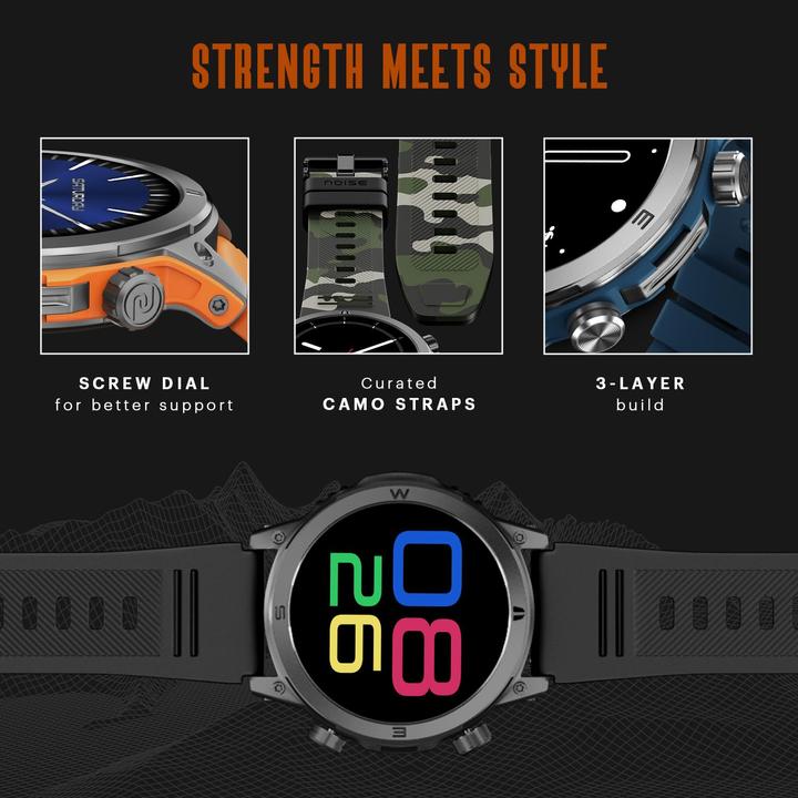 Actual product image Noise NoiseFit Endeavour Smartwatch Fiery Orange (42 mm)