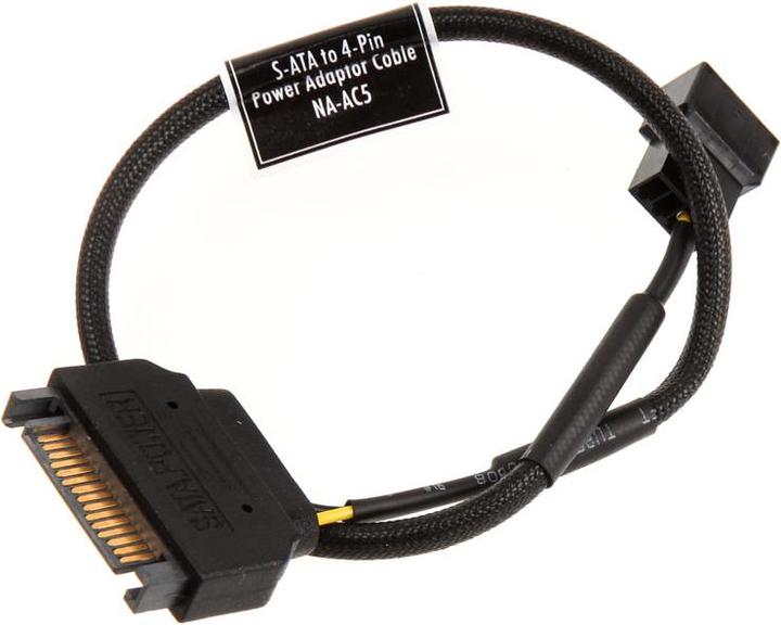 Produktbild Noctua SATA 15-polig – 4-polig, Schwarz (NA-SAC5) (30 cm, 4 pin PWM)