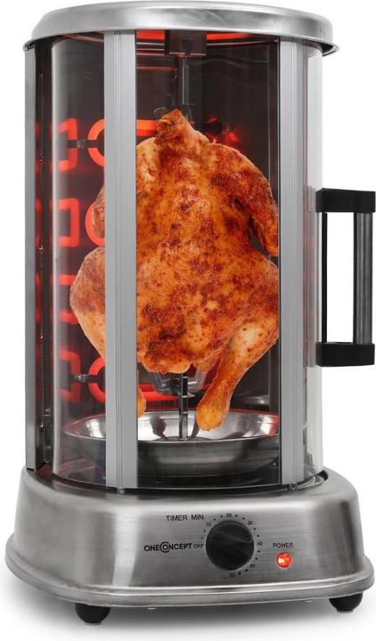 Produktbild OneConcept KebapMaster Pro Vertikal GrillEdelstahl, inkl Spiess Set