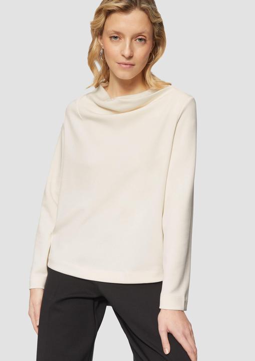 Produktbild s.Oliver Sweatshirt Fliessendes Langarmshirt mit Wasserfall-Kragen (46)