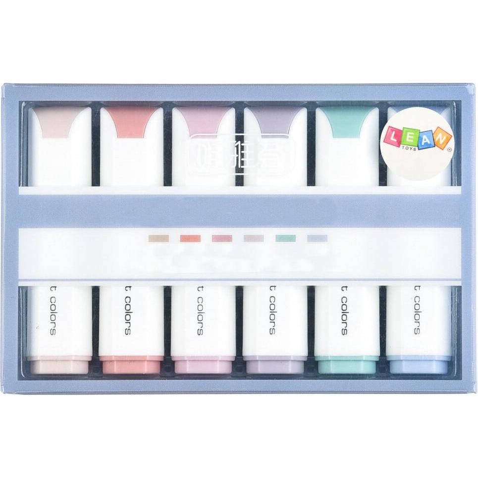 Lean Toys, Evidenziatori, Set Mini-Textmarker Zarte Pastellfarben 6-tlg (6x)