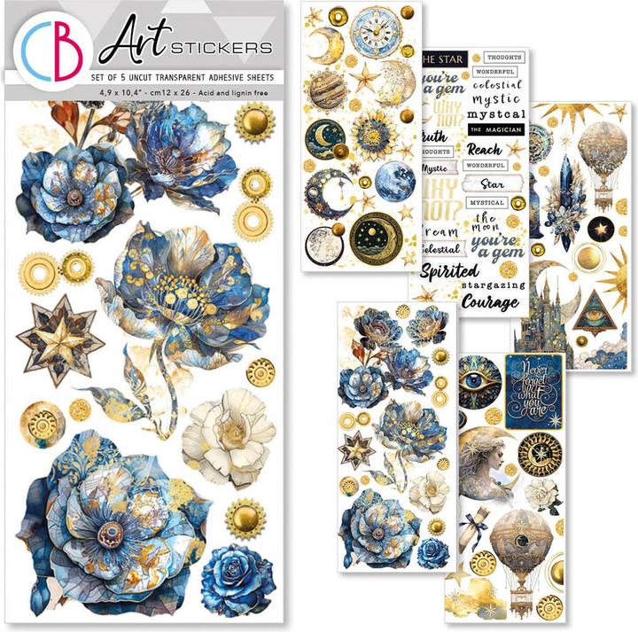 Actual product image Ciao Bella Art Stickers "Celestial", 12 x 26 cm, 5 Blatt (5 Sticker)