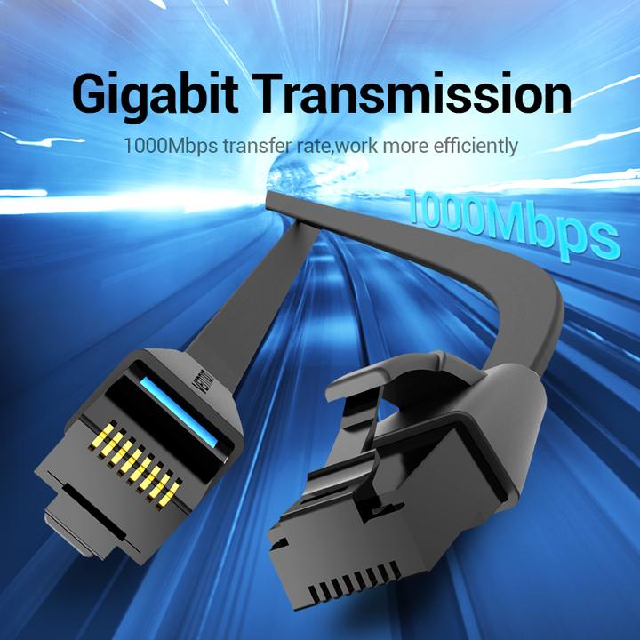 Produktbild Vention Flat UTP Category 6 Network Cable IBJBN 15m Black (CAT6, 15 m)