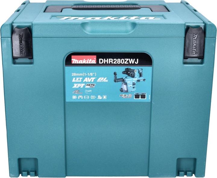 Produktbild Makita DHR280ZWJ Akku-Lochstanze, 2X18 V, SDS-PLUS, 2,8J LED, VAKUUM, Ohne Akkus und Ladegerät!, MAKPACK (Akkubetrieb)