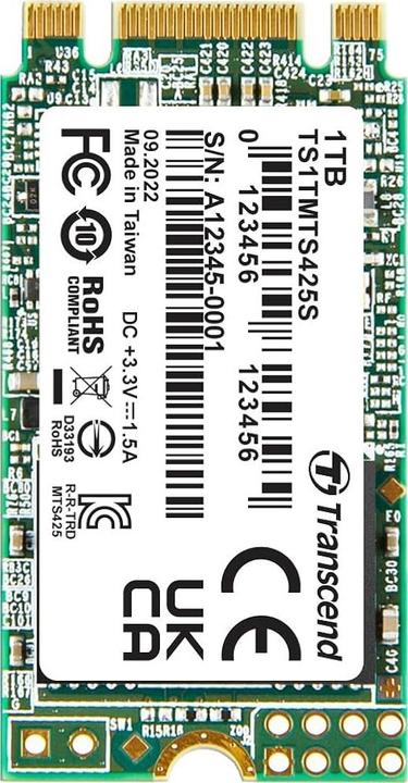 Actual product image Transcend M.2 SSD 425S (1000 GB, M.2 2242)