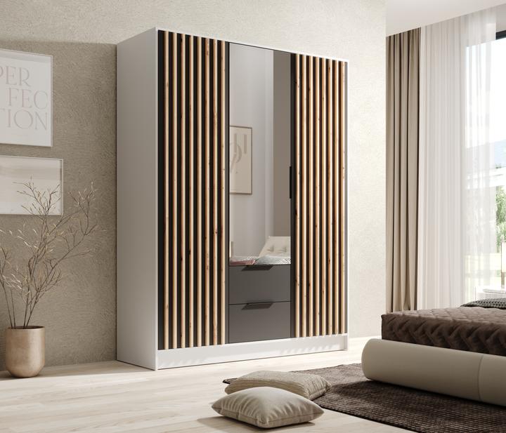 Actual product image ADRK Furniture Tiltable wardrobe Neri 150 with mirrors (150.5 x 51 x 200 cm)