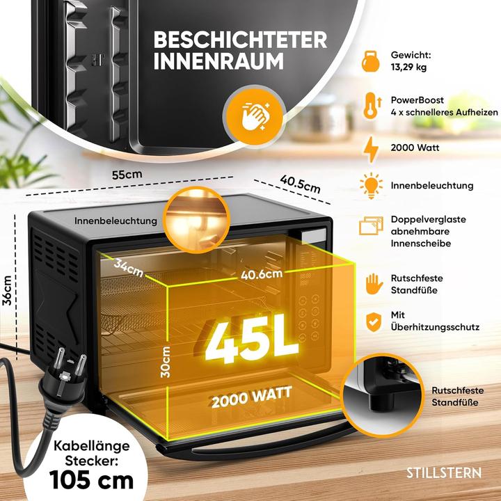 Actual product image Stillstern Mini convection oven (45L)