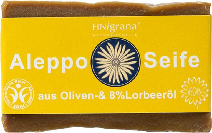 Produktbild FINigrana Aleppo Seife 8% Lorbeeröl (Hartseife, 180 g)