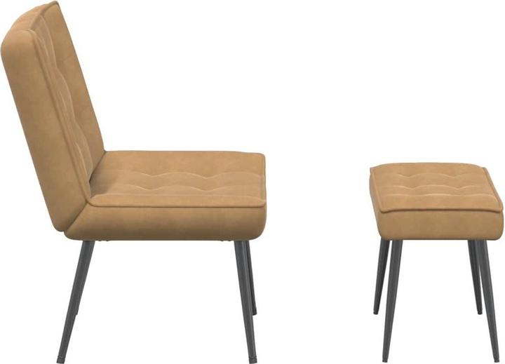 Immagine prodotto vidaXL Poltrona relax con sgabello Poltrona in velluto marrone Poltrona con sgabello