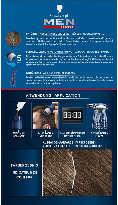 Produktbild Schwarzkopf Men Perfect Anti-Grau Tönungs-Gel (50 Natur Hellbraun)