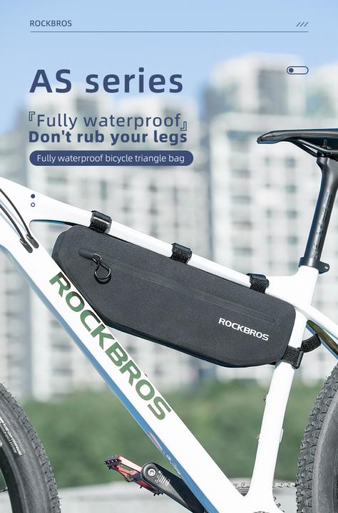 Image du produit Rockbros AS-043 Sacoche de vélo avec velcro 3l - noir (3 l, Sacoche de cadre)