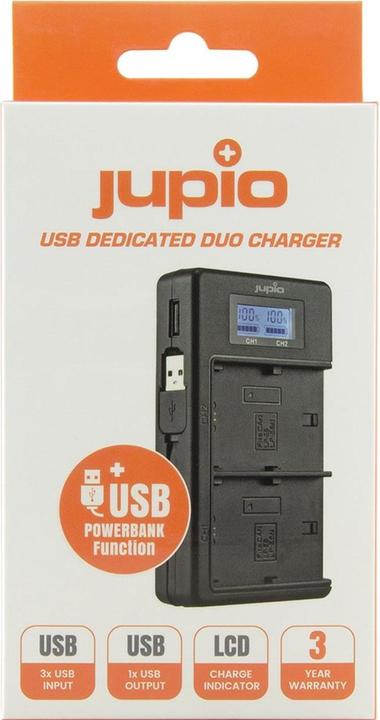 Produktbild Jupio USB Duo Charger LCD voor Fujifilm NP-W126(S) (JDC2006V2) (Kamera Akku Ladegerät)