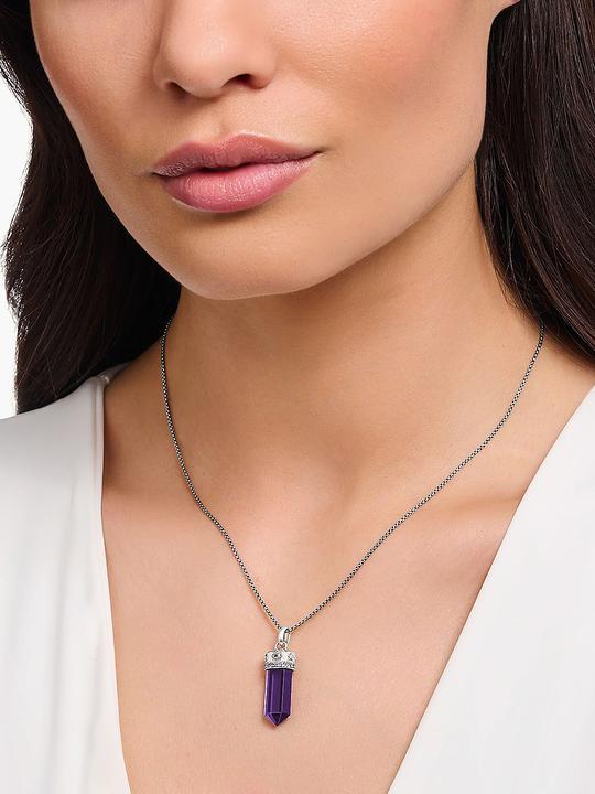 Immagine prodotto Thomas Sabo Ciondolo con imitazione di ametista sfaccettata in argento annerito (Argento 925)
