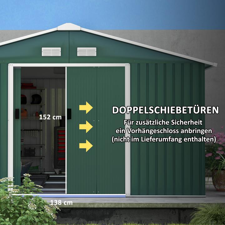 Image du produit Outsunny Gerätehaus Stahl Dunkelgrün
