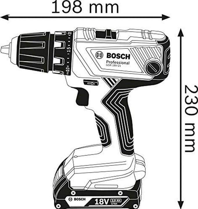 Productafbeelding Bosch Professional Accuboormachine en schroevendraaier GSR 18V-21 Set