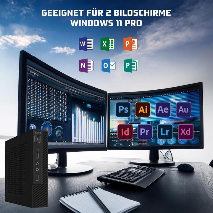 Produktbild GMR Ultra Smart Mini i7 Office-PC mit 16 GB RAM, 512 GB SSD, USB 3, Windows 11 Prof, WLAN Bluetooth (512 GB, 16 GB)