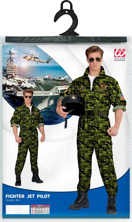 Actual product image Widmann Top Gun fighter pilot jumpsuit camouflage (L, M, S, XL)