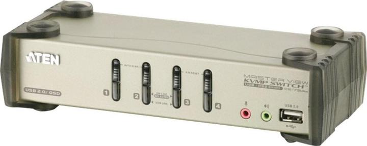 Aten CS1734B, 4-Port KVM Switch mit 2 Port USB Hub
