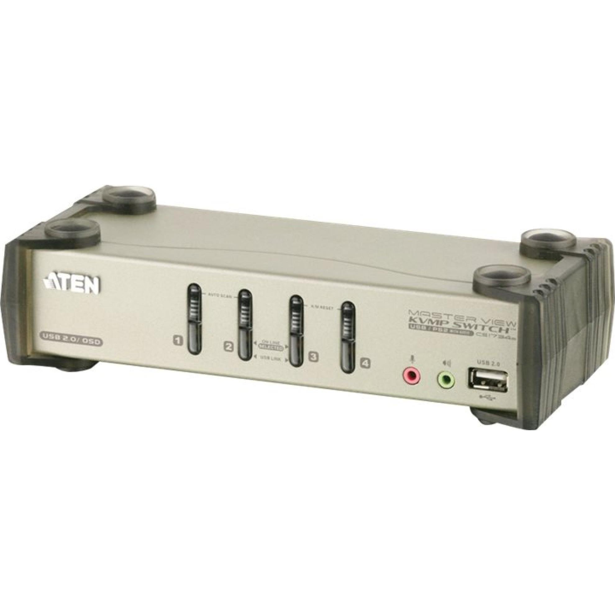 Aten CS1734B, Switch KVM a 4 porte con hub USB a 2 porte, Switch KVM, Nero