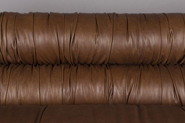 Actual product image Dutchbone Sofa Douglas Wax Leather Chocolate