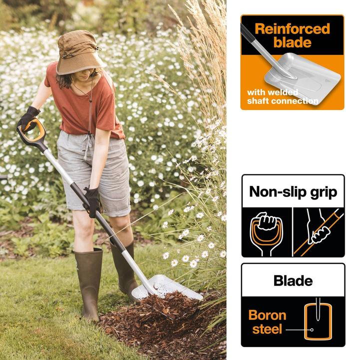 Immagine prodotto Fiskars Pala per sollevare e spostare materiale sfuso e neve, Lunghezza: 130 cm, Borsta rinforzato