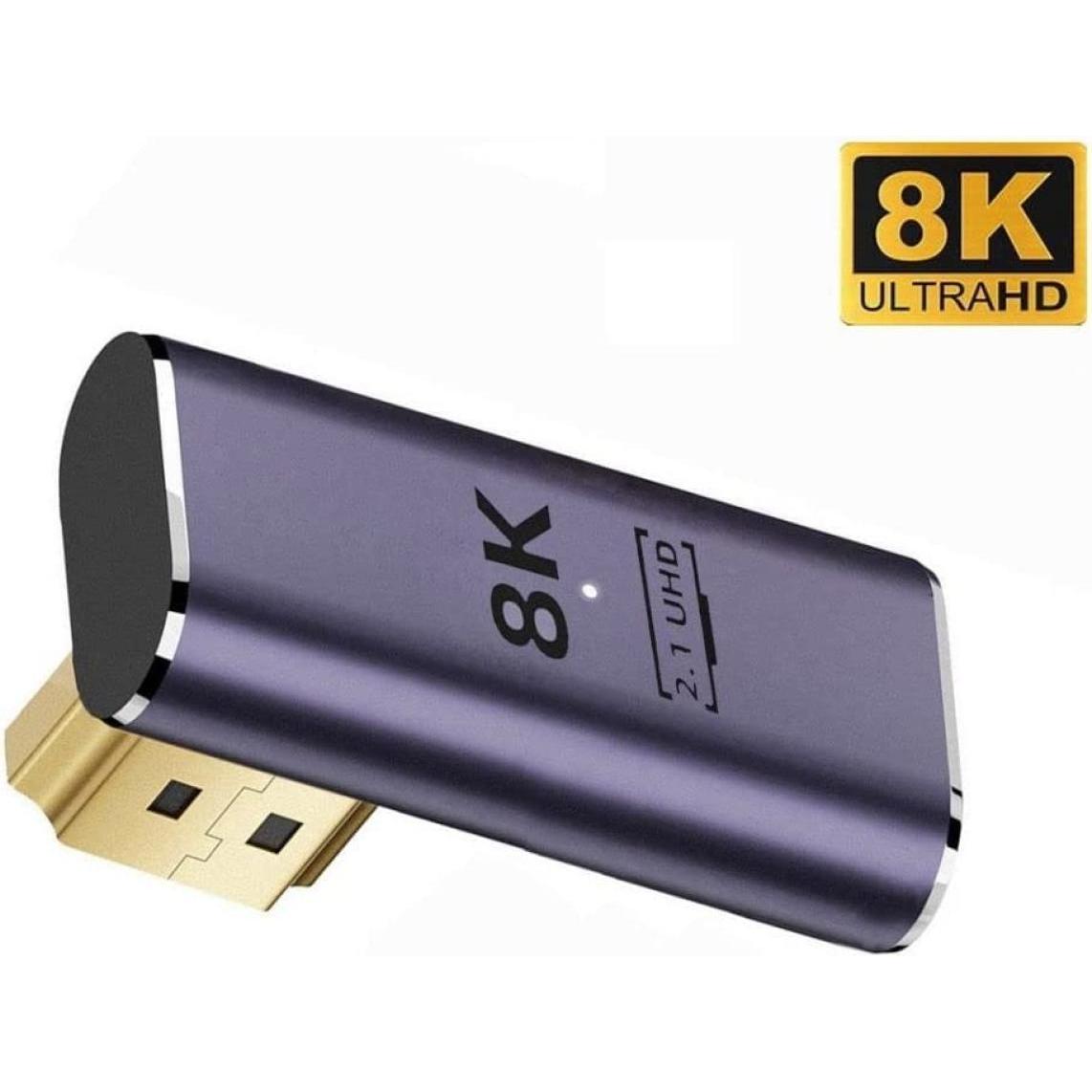 Thumbnail - PowerGuard HDMI auf HDMI 2.1 8K 90-Grad Winkel Left Low Profile Adapter (HDMI), Data + Video Adapter, Grau