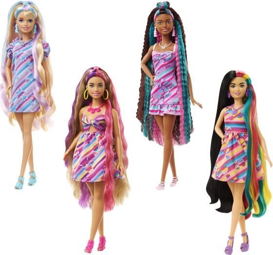 Image du produit Barbie Poupée Totally Hair (cheveux noirs) en robe imprimée papillon