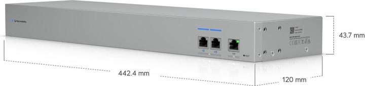 Actual product image Ubiquiti 10 GbE WAN Switch linking two (4 ports)