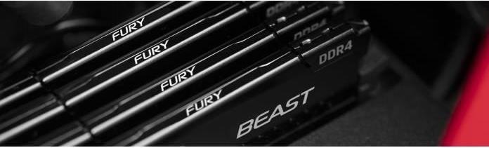 Actual product image Kingston FURY Beast (4 x 4GB, 3200 MHz, DDR4-RAM, DIMM)