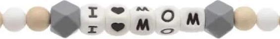 Immagine prodotto Kikadu Catena per ciucci "I Love Mom" grigia (1x)