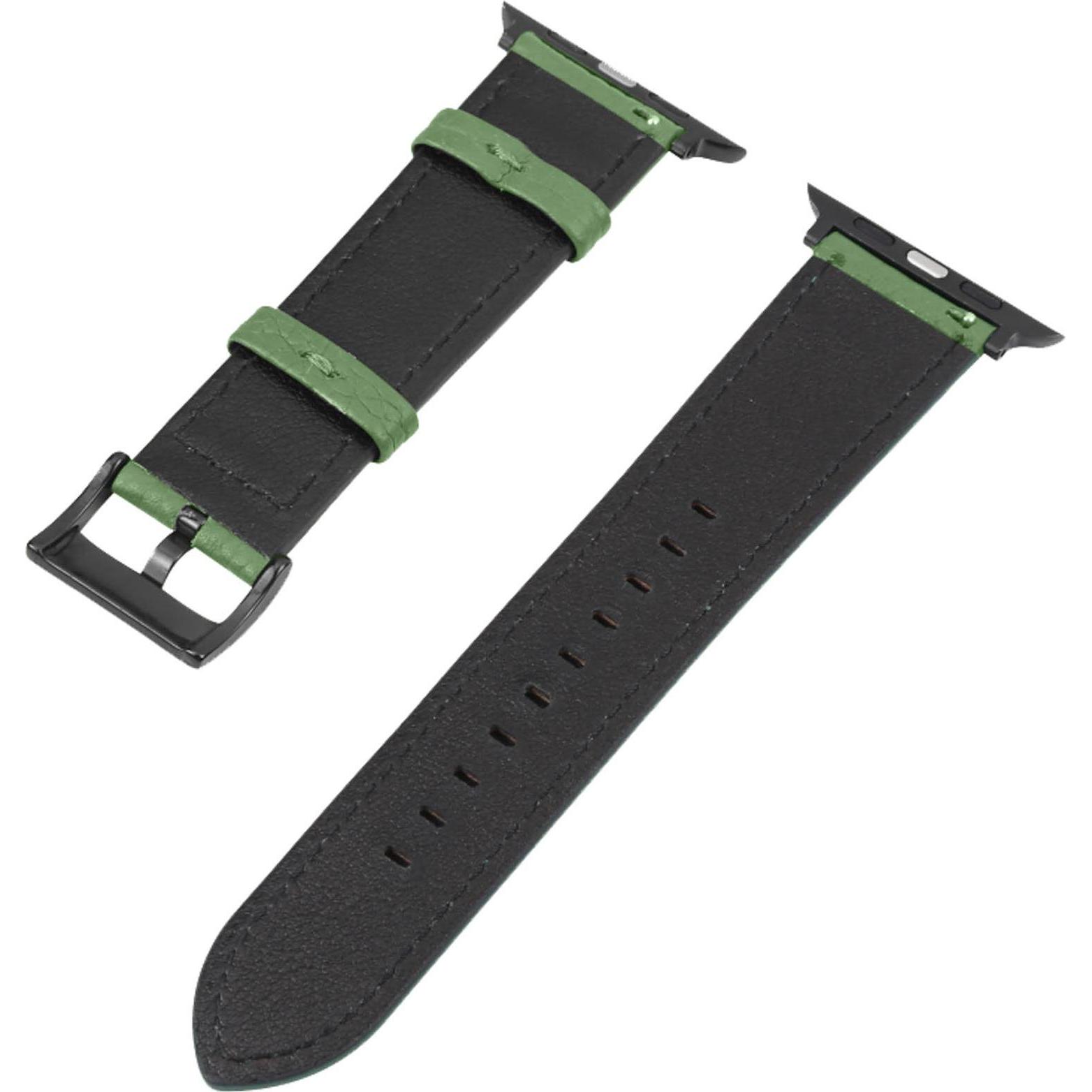 Thumbnail - Avizar Ersatzarmband (Echtleder, Apple Watch Series 6, Apple Watch Series 7, Apple Watch Series 8), Uhrenarmband, Grün