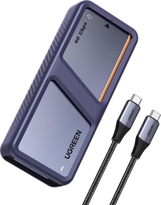 Produktbild Ugreen - Hard Drive Enclosure (65727) - M.2 NVMe/SSD, 40Gbps, 8TB, with Type-C Cable - Grey (M.2)