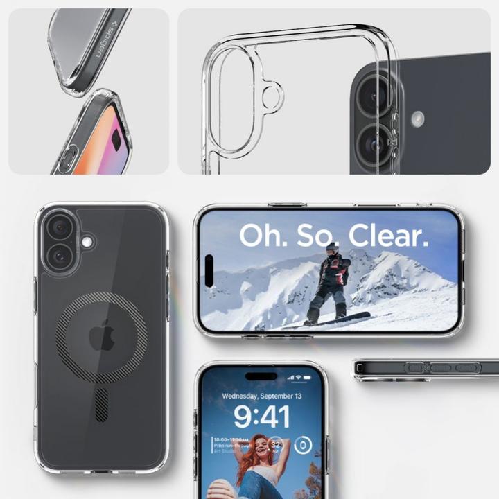 Actual product image Spigen Ultra Hybrid Mag Magsafe case for iPhone 16 6,1" carbon fiber (Apple iPhone 16)