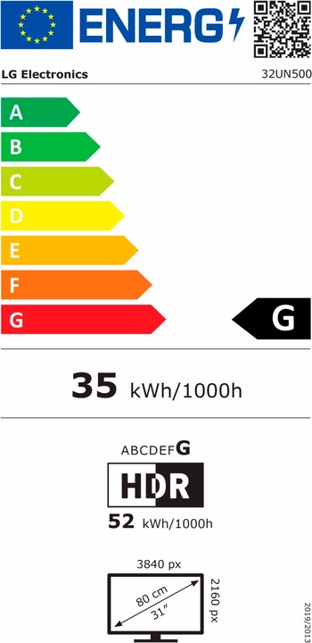Energie-Label LG 32UN500-W (3840 x 2160 Pixel, 31.50")