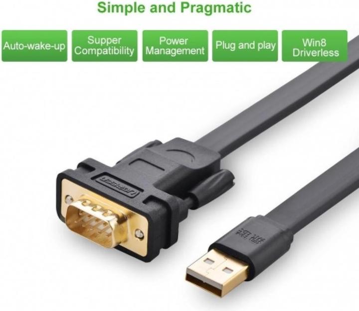 Image du produit Ugreen Câble USB 2.0 vers série DB9 RS232 DB9 USB (1 m)